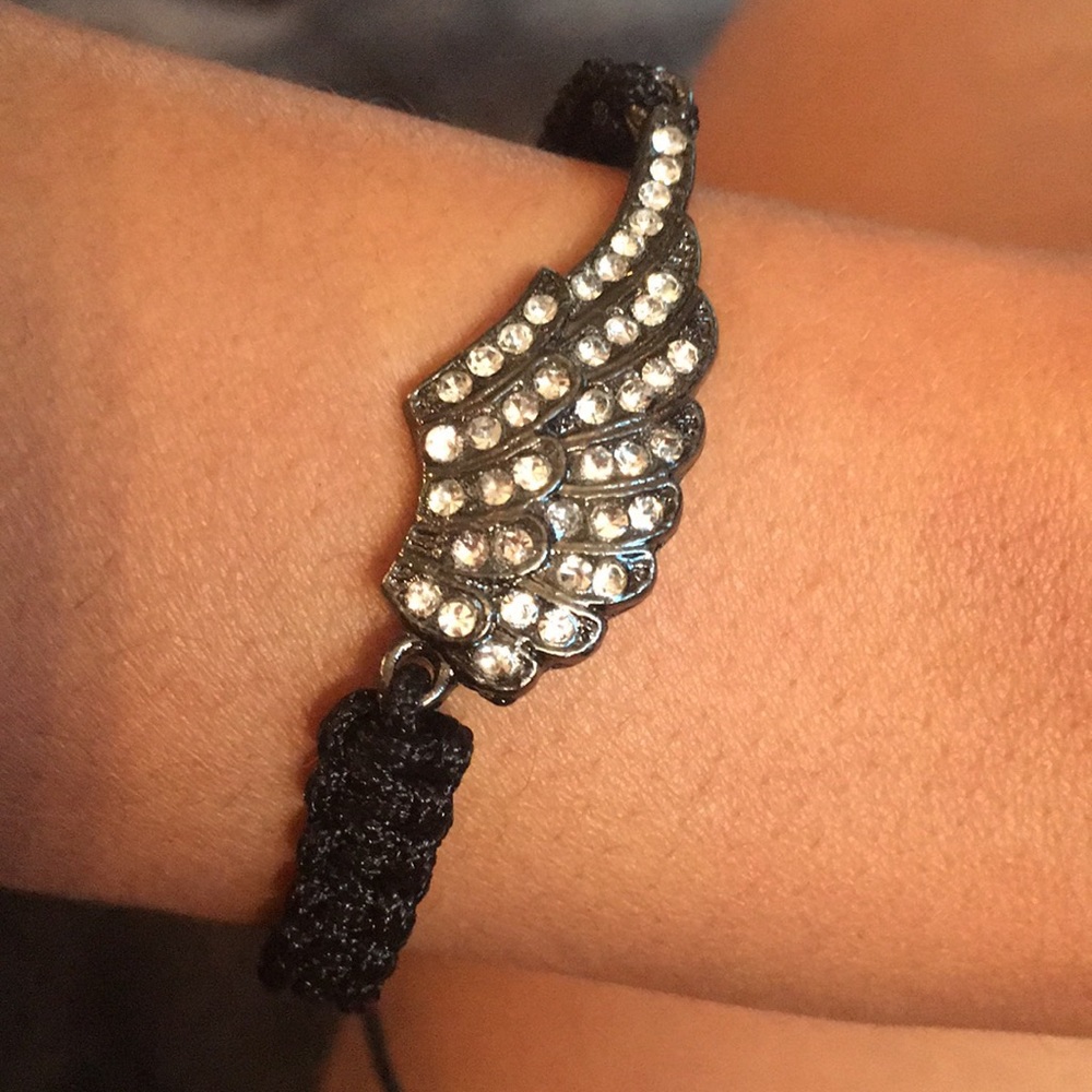 Adjustable Angel’s Wing Crystal Bracelet